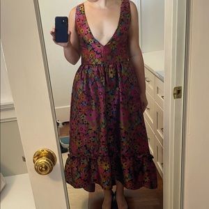 Groovy Jacquard Floral Hi-Lo Dress from Anthropologie